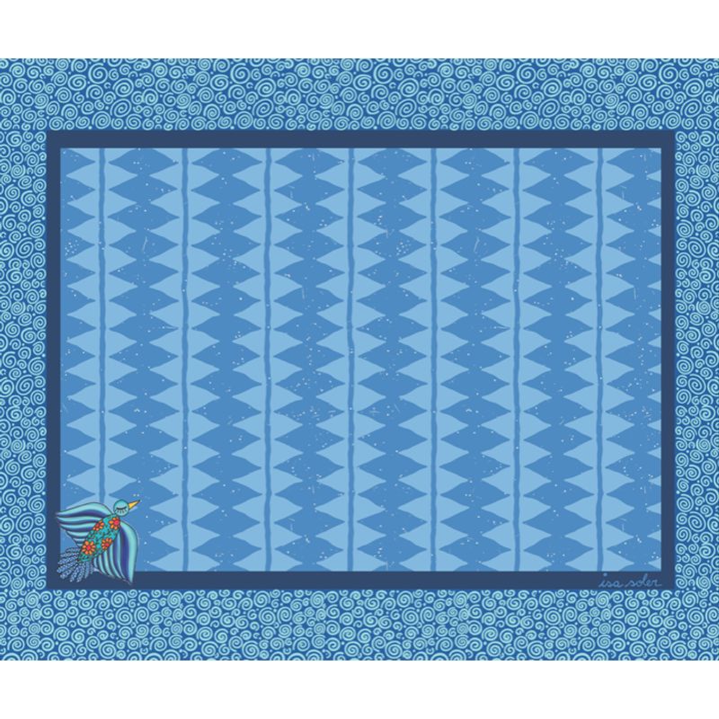 ISA SOLER - Alfombra Vinílica 140 X 160 Rombos Azules
