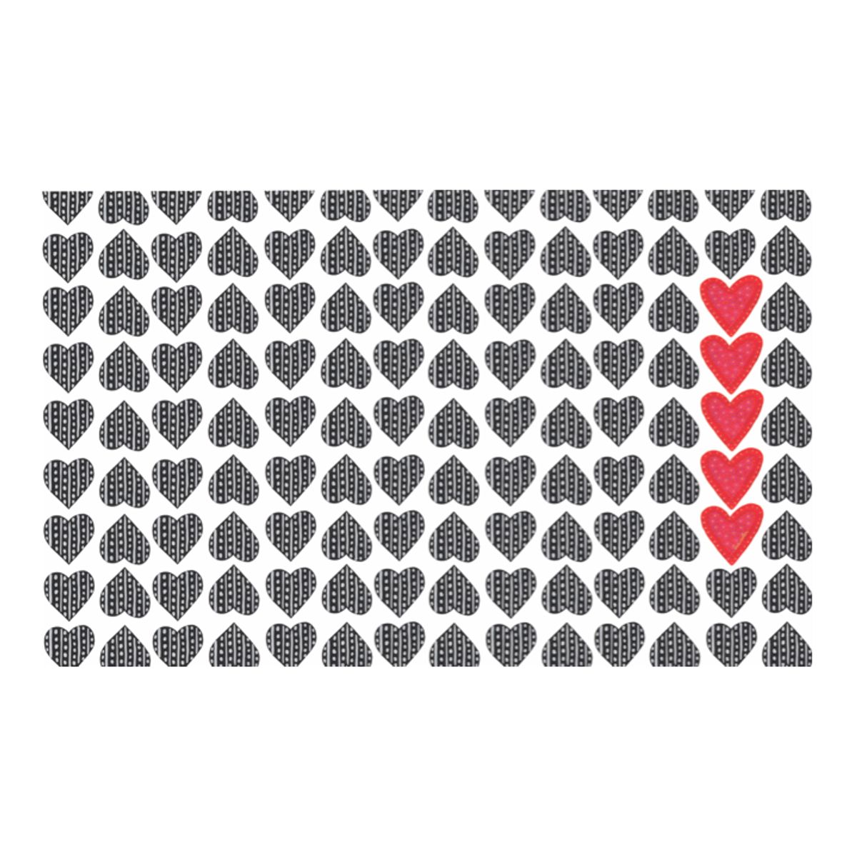 ISA SOLER - Alfombra Vinílica 140 X 220 Corazones Rojos
