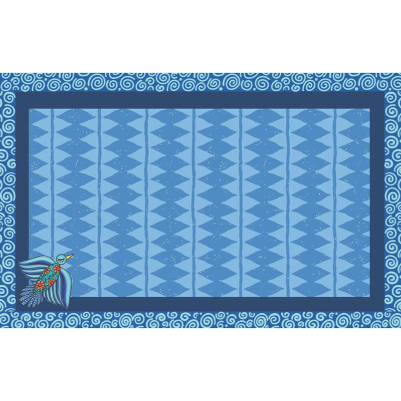 ISA SOLER - Alfombra Vinílica 140 X 220 Rombos Azules