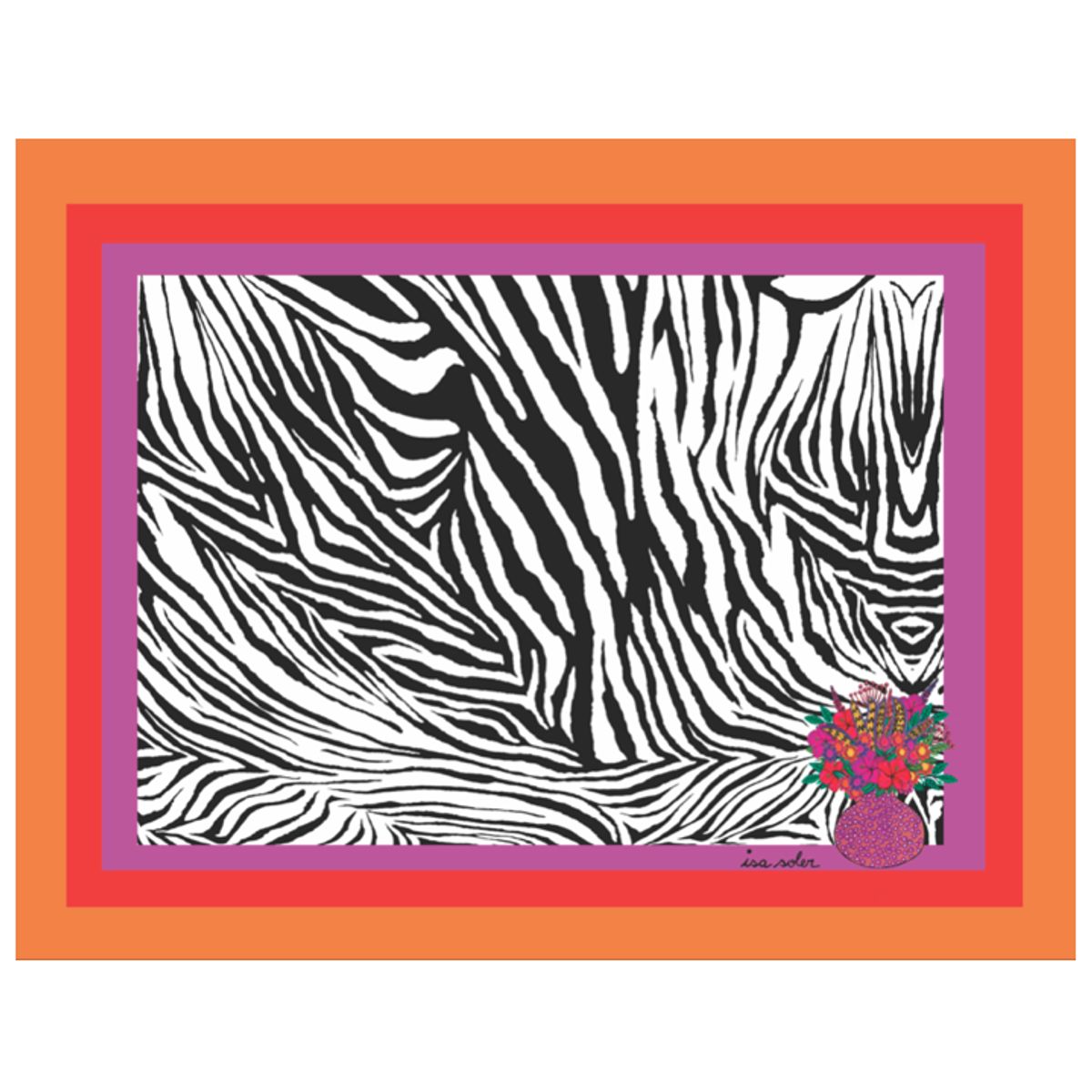 ISA SOLER - Alfombra Vinílica 50 X 70 Cebra