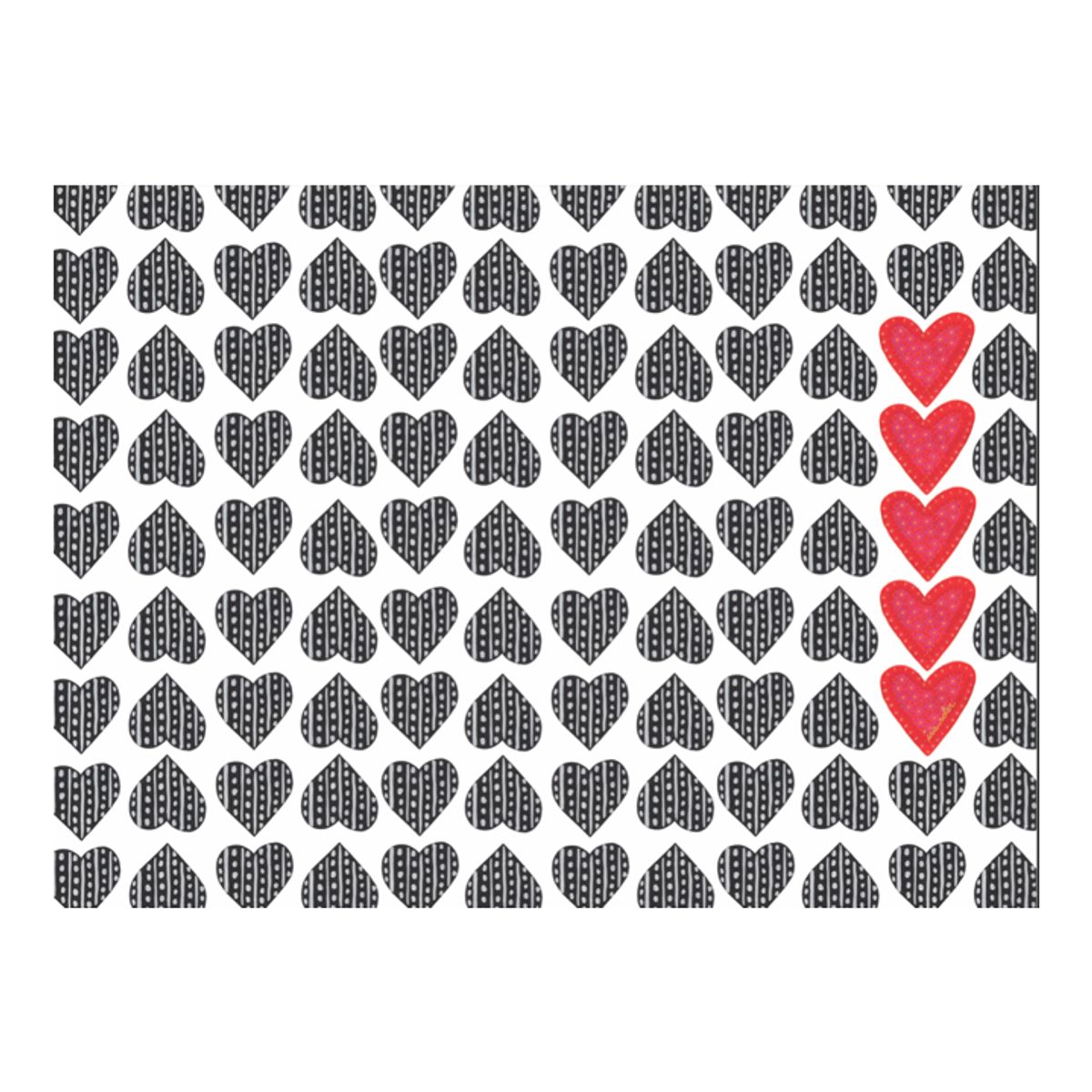 ISA SOLER - Alfombra Vinílica 50 X 70 Corazones Rojos