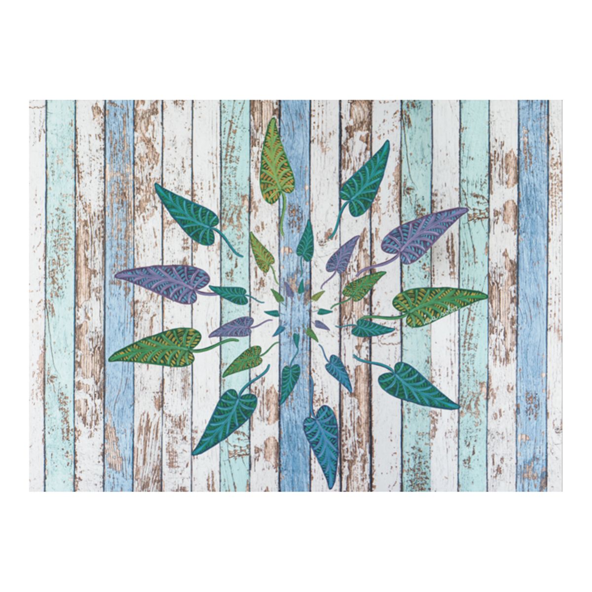 ISA SOLER - Alfombra Vinílica 50 X 70 Madera Hojas