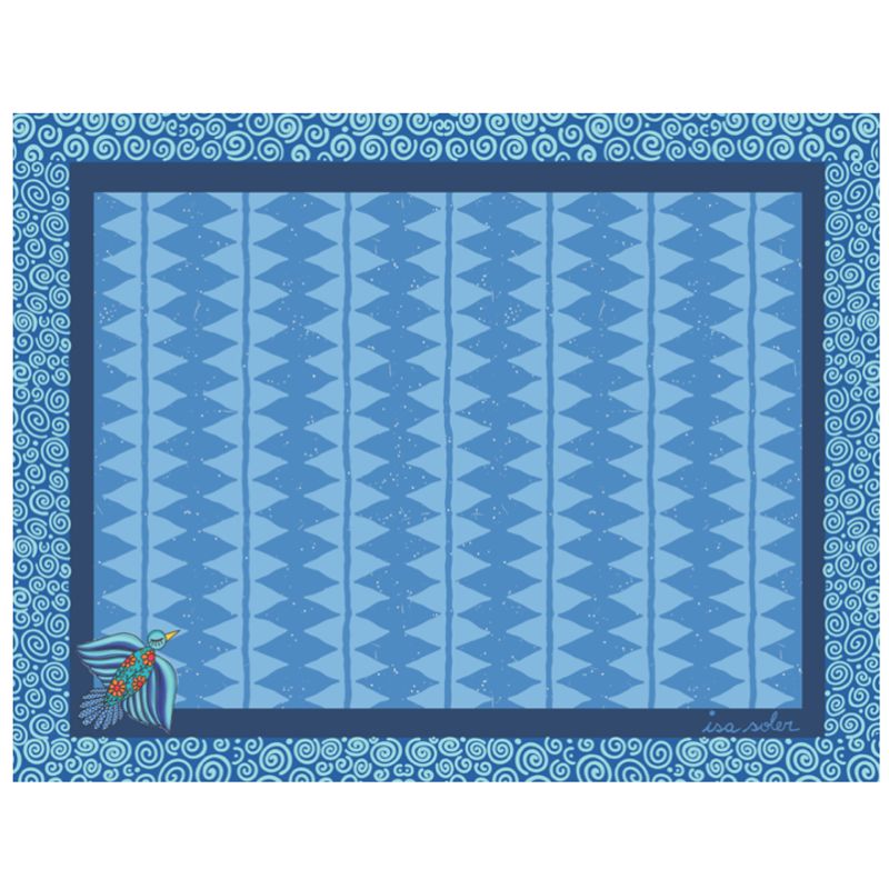 ISA SOLER - Alfómbra Vinílica 50 X 70 Rombos Azules