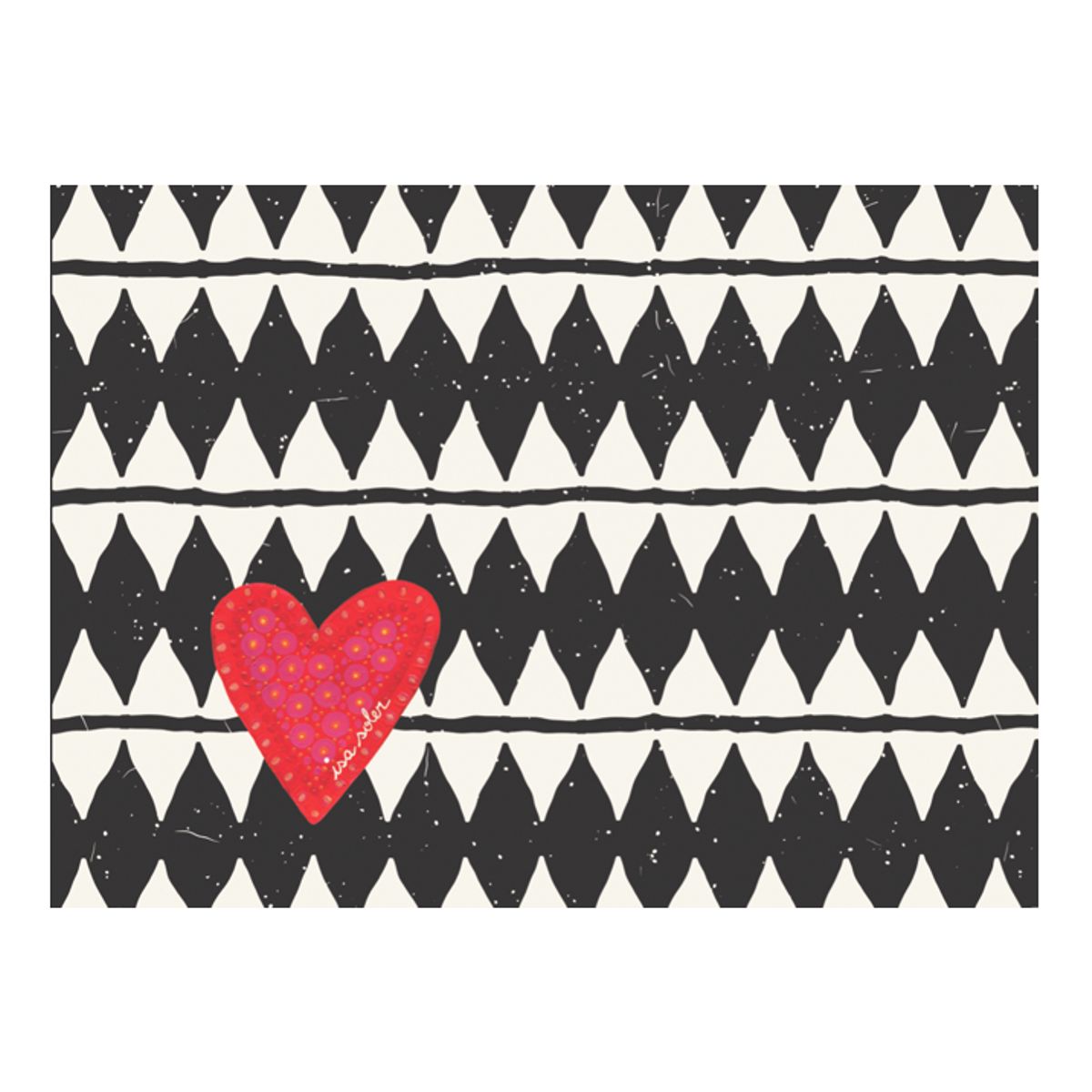 ISA SOLER - Alfombra Vinílica 50 X 70 Rombos Corazón Red