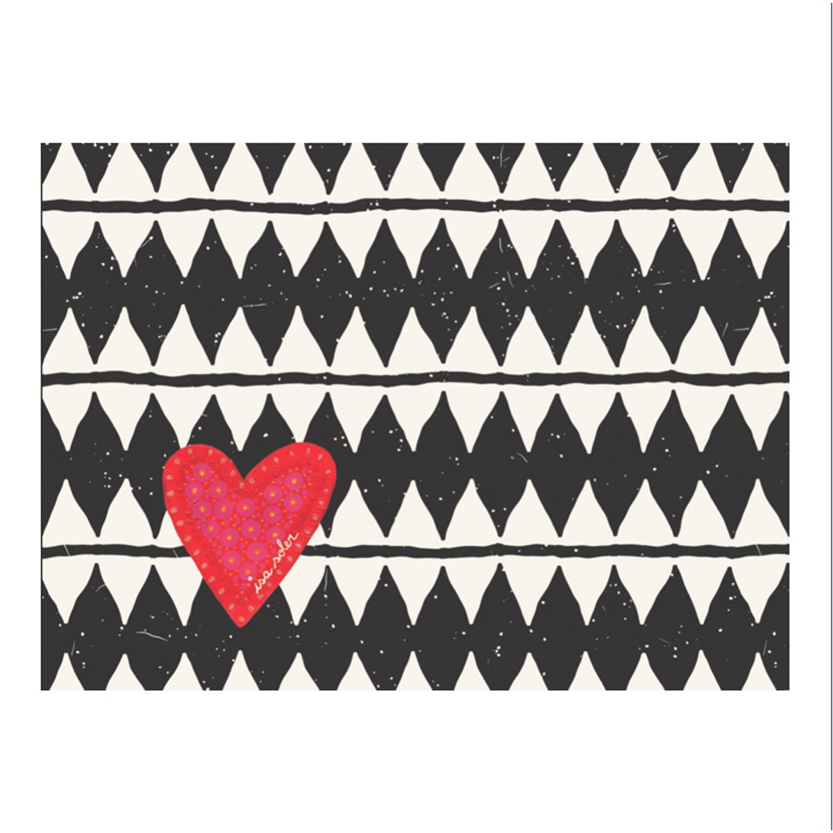 ISA SOLER - Alfombra Vinílica 50 X 70 Rombos Corazón Red