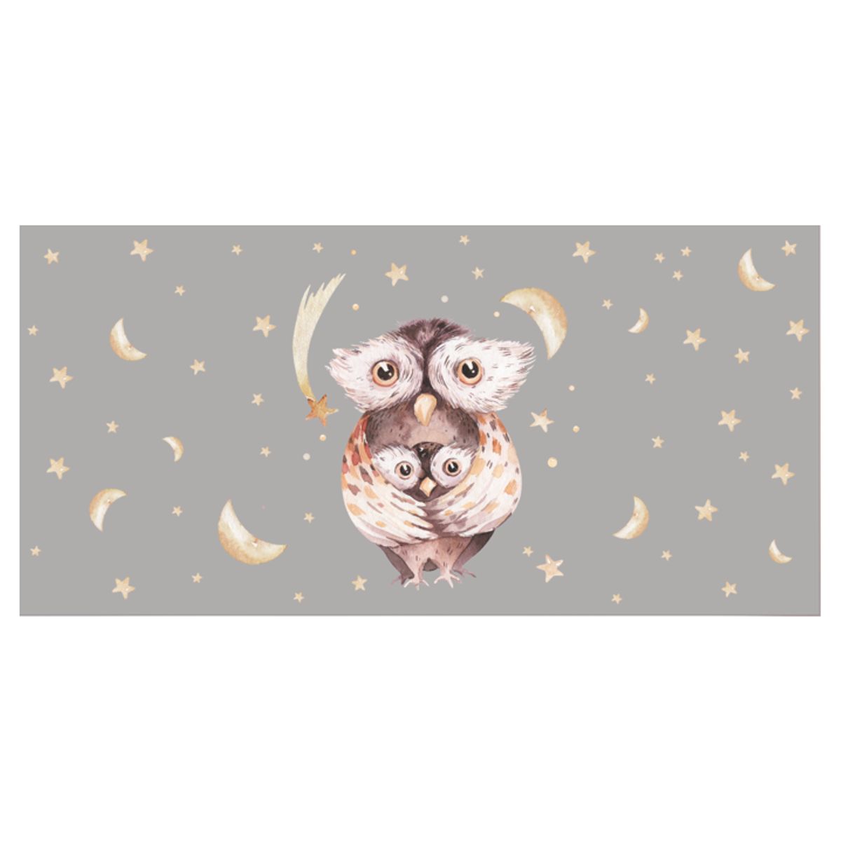 ISA SOLER - Alfombra Vinílica 70 X 140 Buho Gris