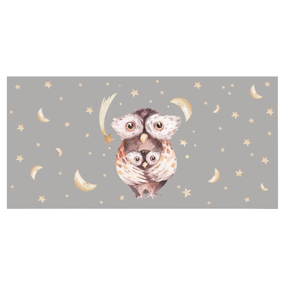 ISA SOLER - Alfombra Vinílica 70 X 140 Buho Gris