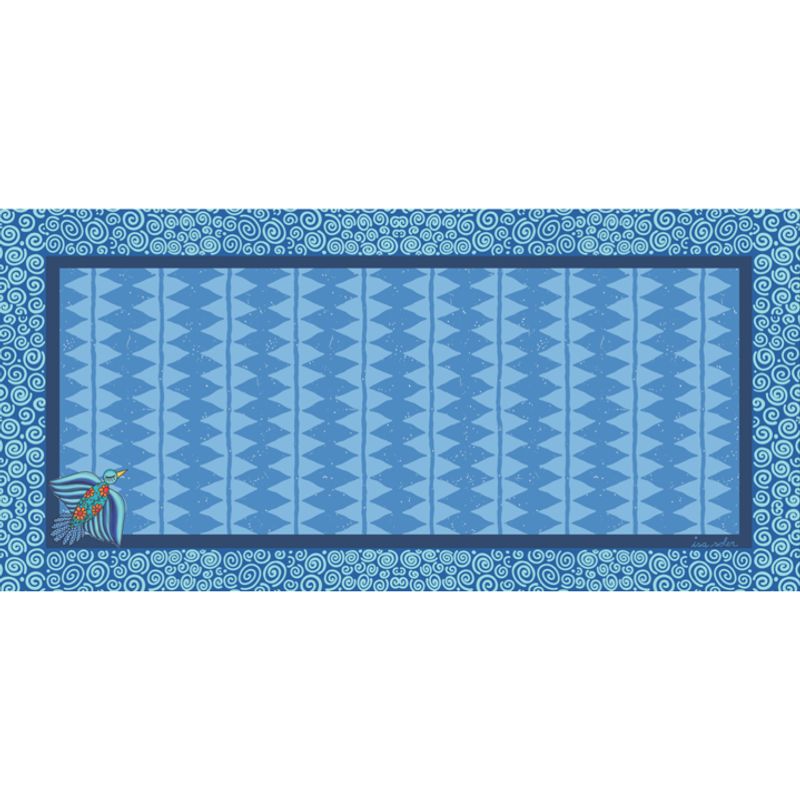 ISA SOLER - Alfombra Vinílica 70 X 140 Rombos Azules