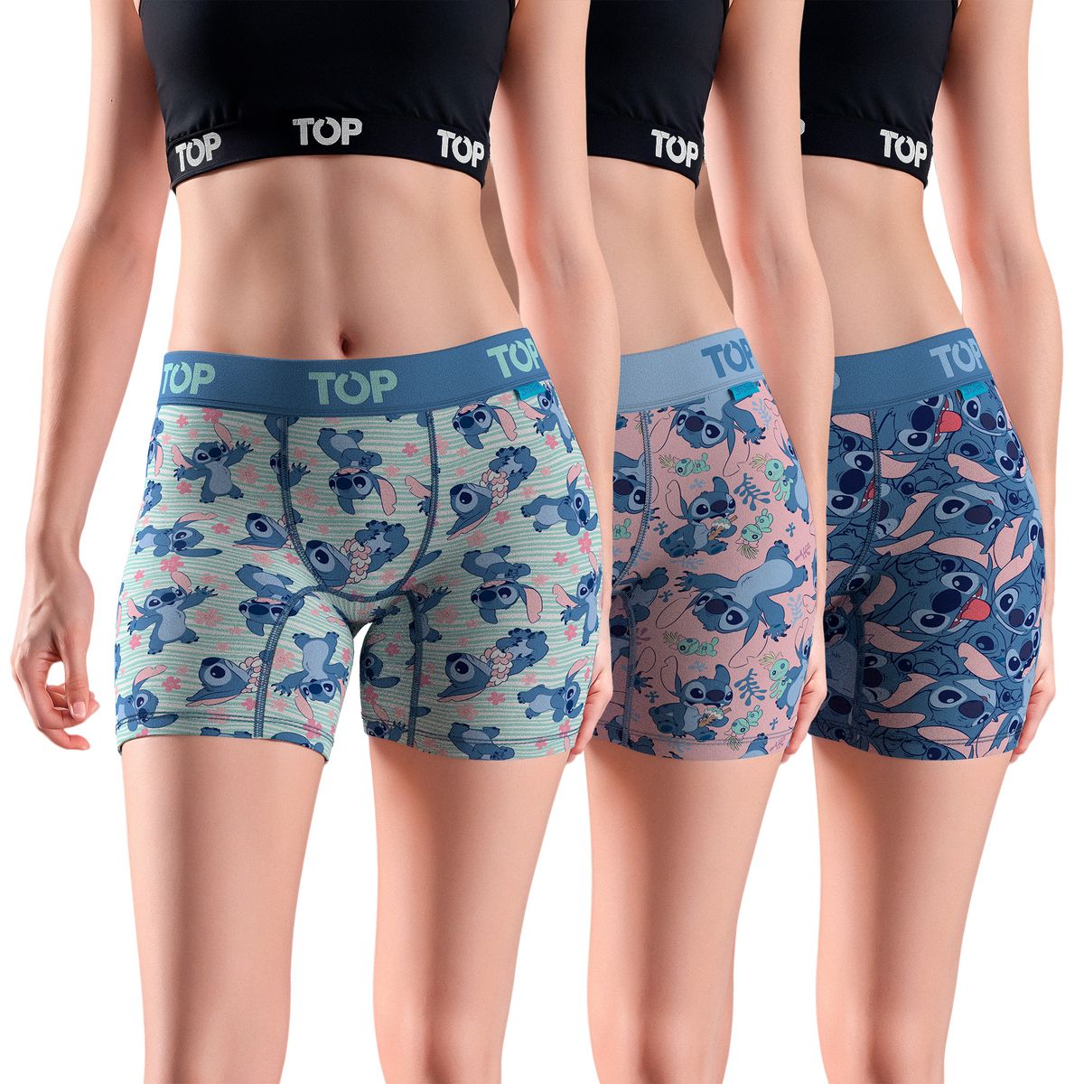 TOP - Bóxer Medio MUJER Algodón Pack 3 Stitch C1 Top