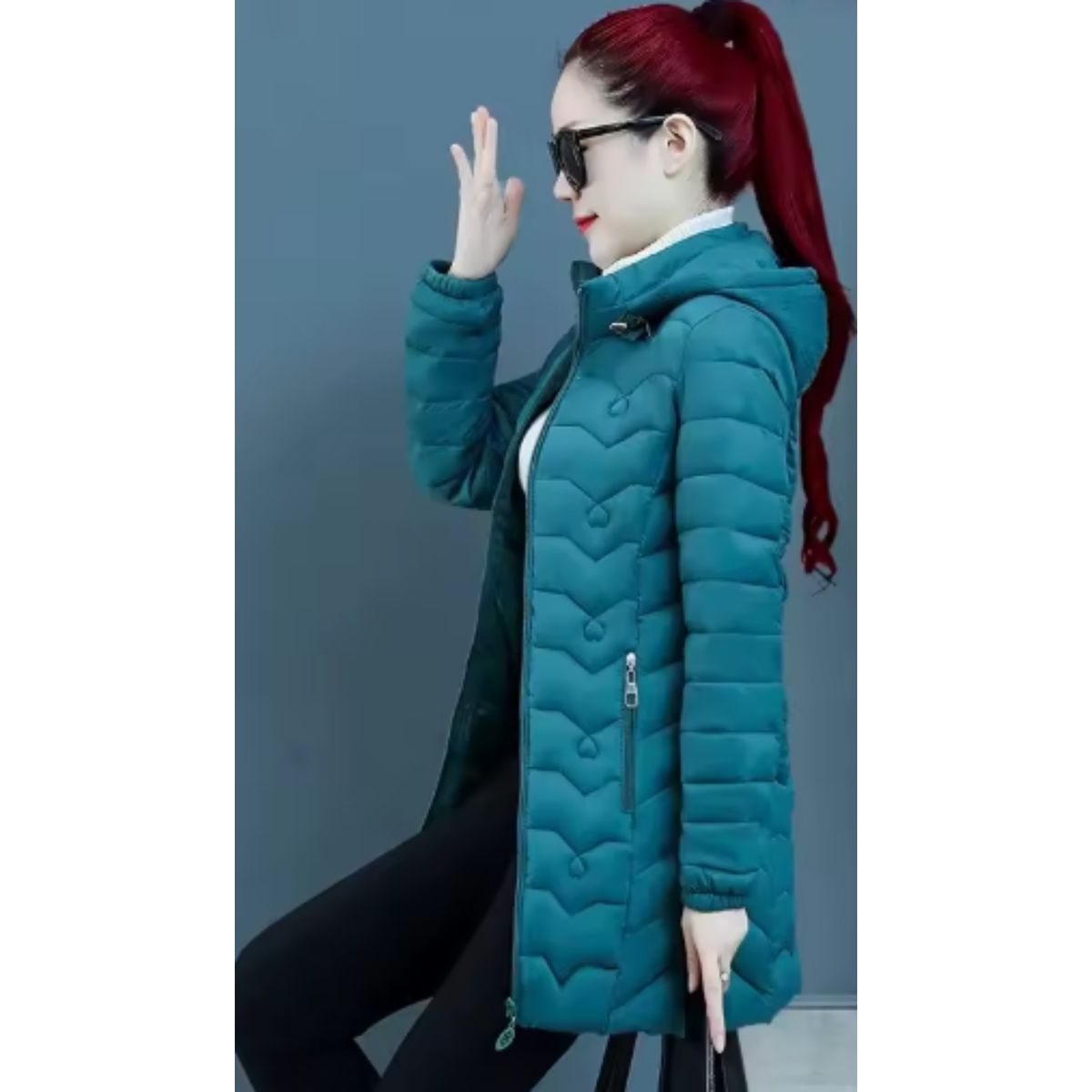 LIKE SHOP - Chaqueta Mujer Parka Impermeable Premium Larga Gorro 766