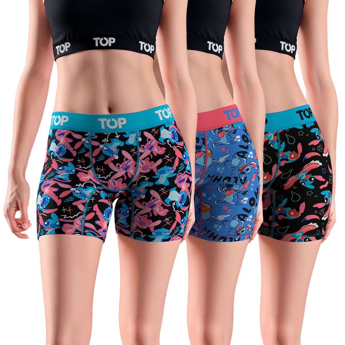 TOP - Bóxer Medio MUJER Algodón Pack 3 Stitch C3 Top