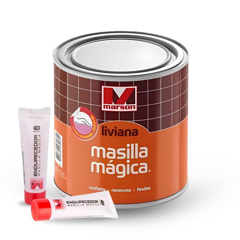 MARSON - Masilla Mágica Liviana Marson 700 ml + 2 Endurecedores 14 g