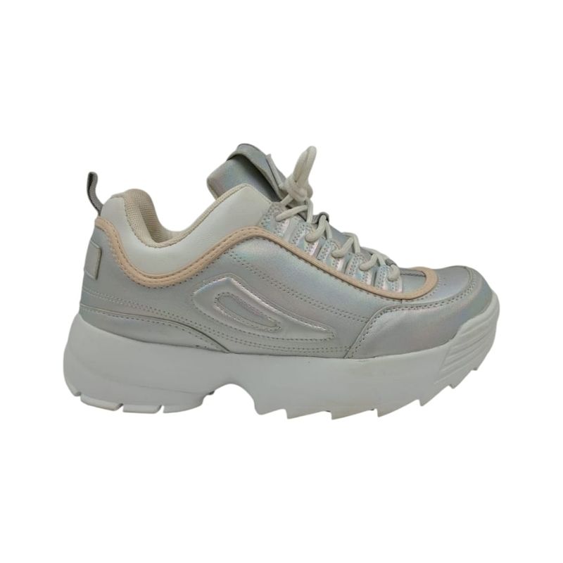 HERIEL - Zapatilla Plateada Plataforma Mujer