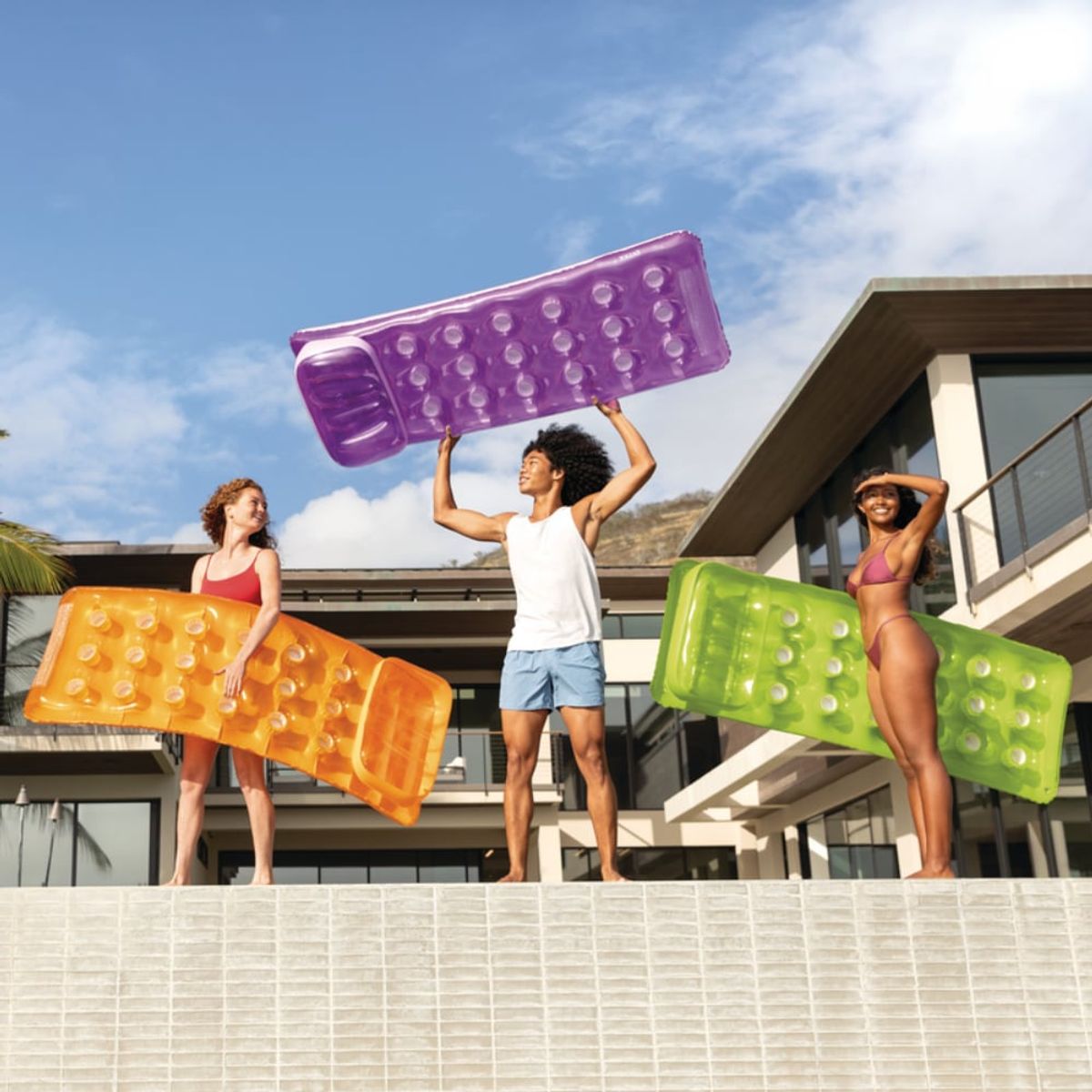 INTEX - Colchoneta Inflable INTEX Pocket Fashion Mat Verde