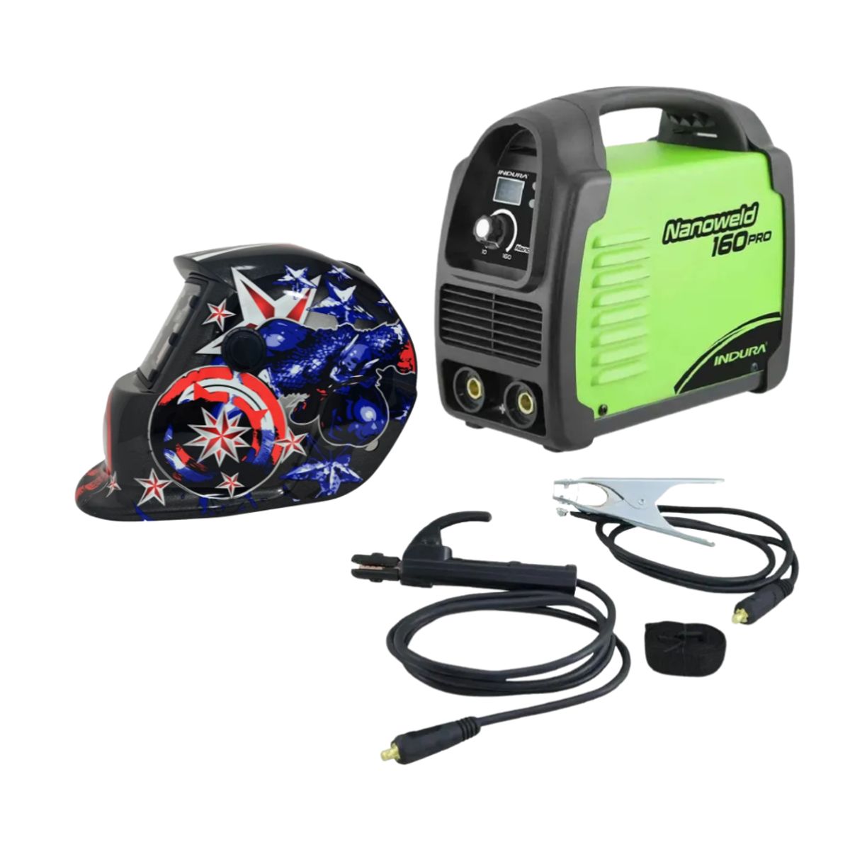 INDURA - kit Soldadora Indura MMA 160 A + Máscara Fotosensible Redbo