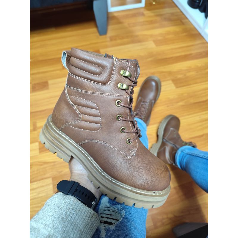 SNOOPY - Botin  para Dama  color Camel con  Plataforma M487