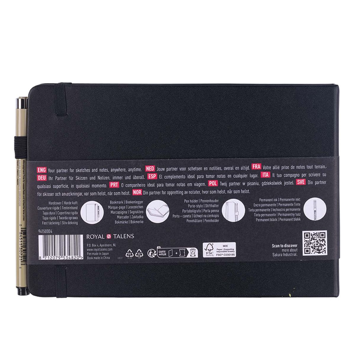 SAKURA - Sketchbook Sakura Hoja Blanca A5 + Pigma Micron PN Negro