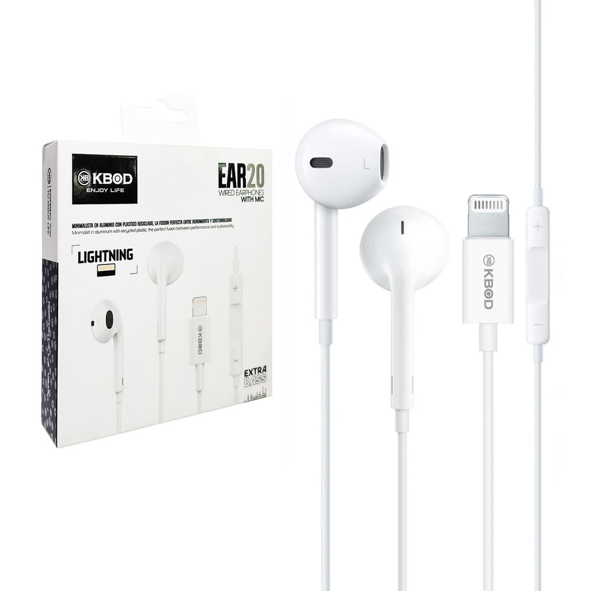 KBOD - Audífonos Con Cable Y Micrófono Kbod Ear20 Para IP