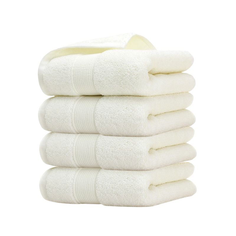 GARSIL - Pack 4 Toalla Blanca Algodon Pelo Piso Hotel Spa 50x100