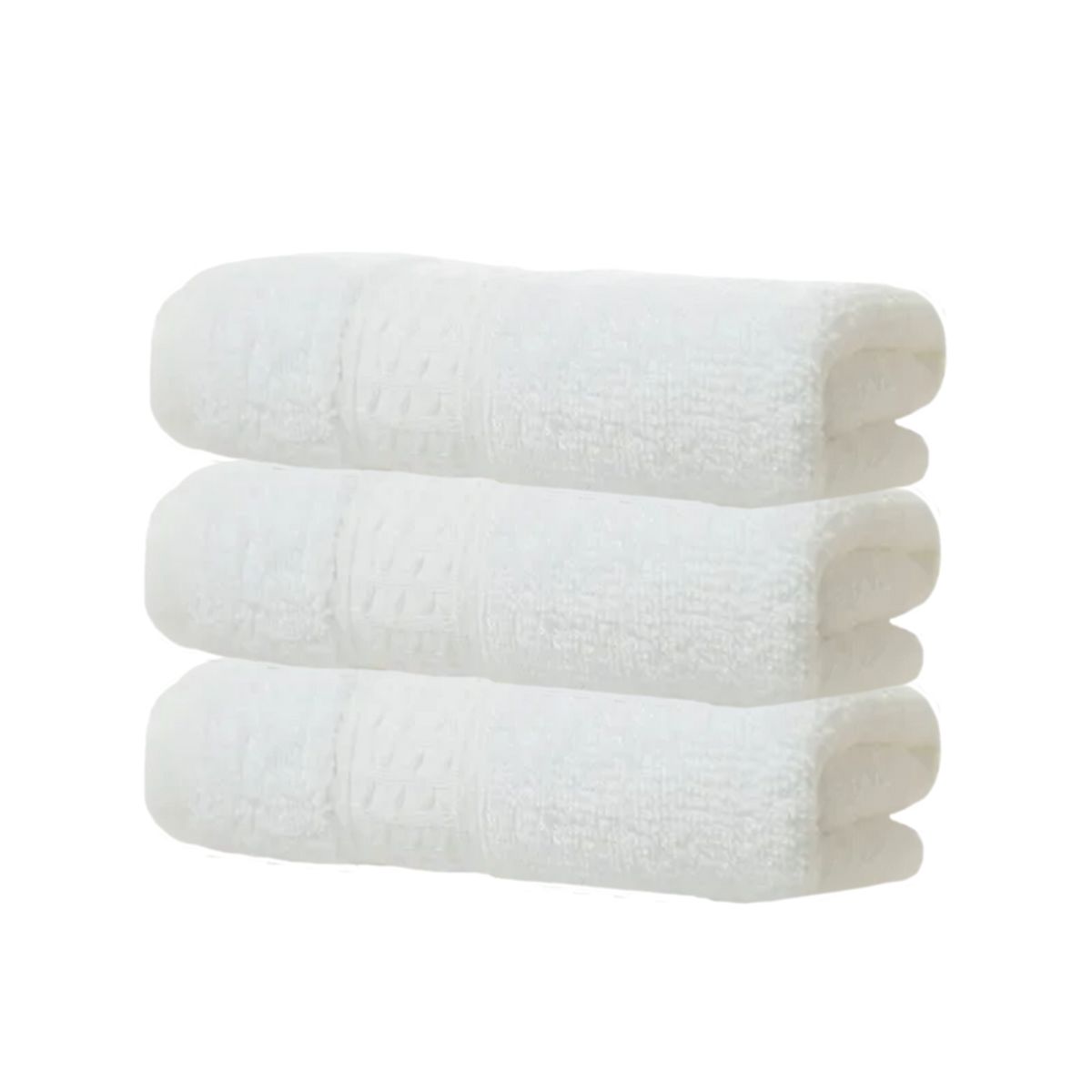 GARSIL - Pack 4 Toalla Blanca Algodon Pelo Piso Hotel Spa 50x100