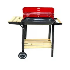 GENERICO - Parrilla De Asado Con Rueda Y Repisa 85x28x80cm