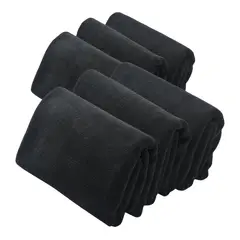 GARSIL - Pack 6 Toalla Microfibra Peluquera Hotel Barberia Spa Gym Piso 40x80 cm Negra