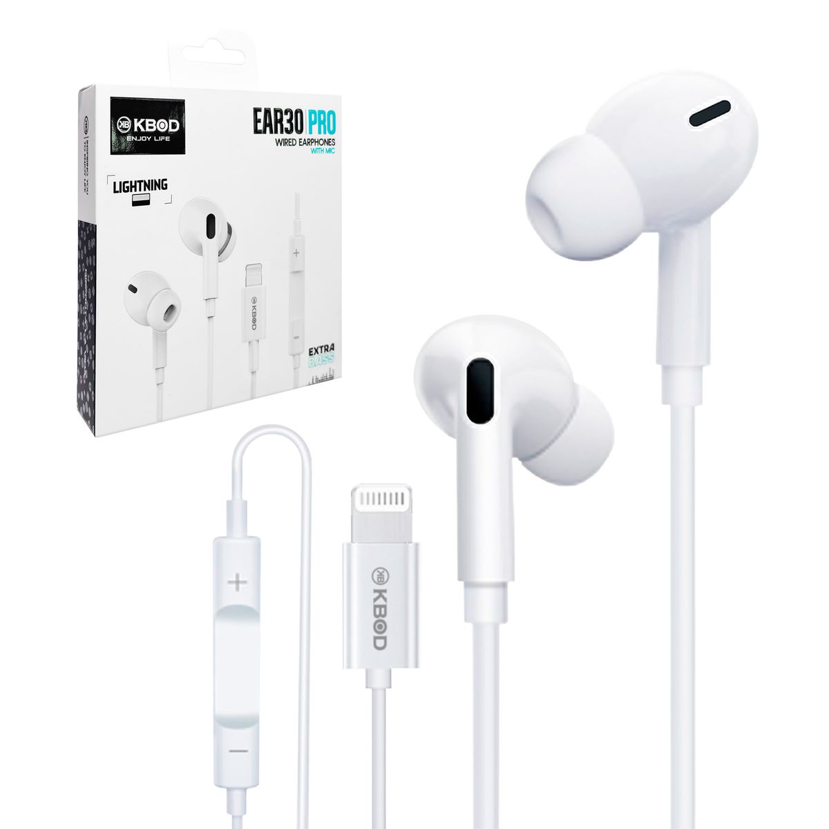 KBOD - Audífonos Con Cable Y Micrófono Kbod Ear30 Pro Para IP