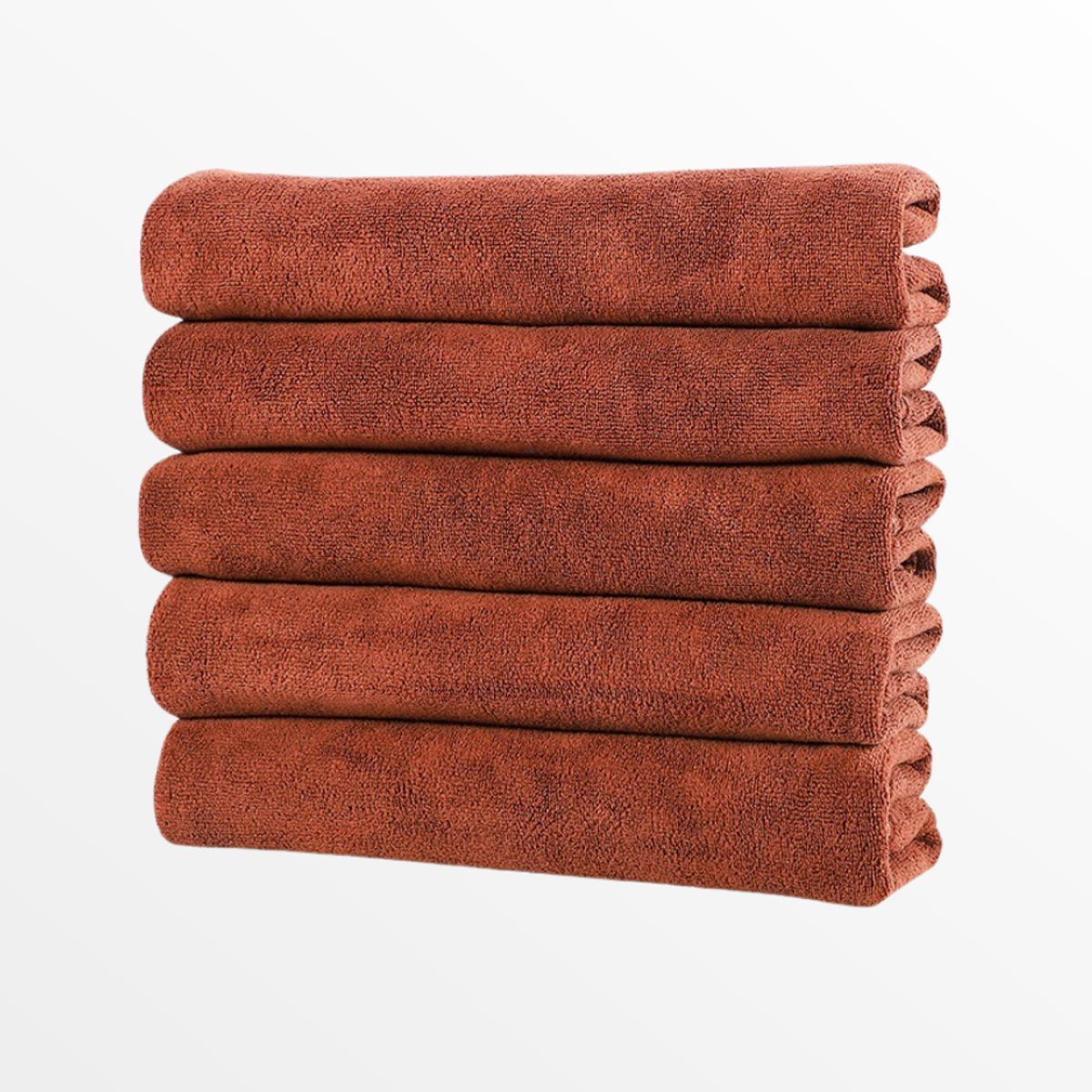 GARSIL - Pack 6 Toalla Microfibra Peluquera Hotel Barberia Spa Gym Piso 40x80 cm marron