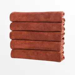 GARSIL - Pack 6 Toalla Microfibra Peluquera Hotel Barberia Spa Gym Piso 40x80 cm marron
