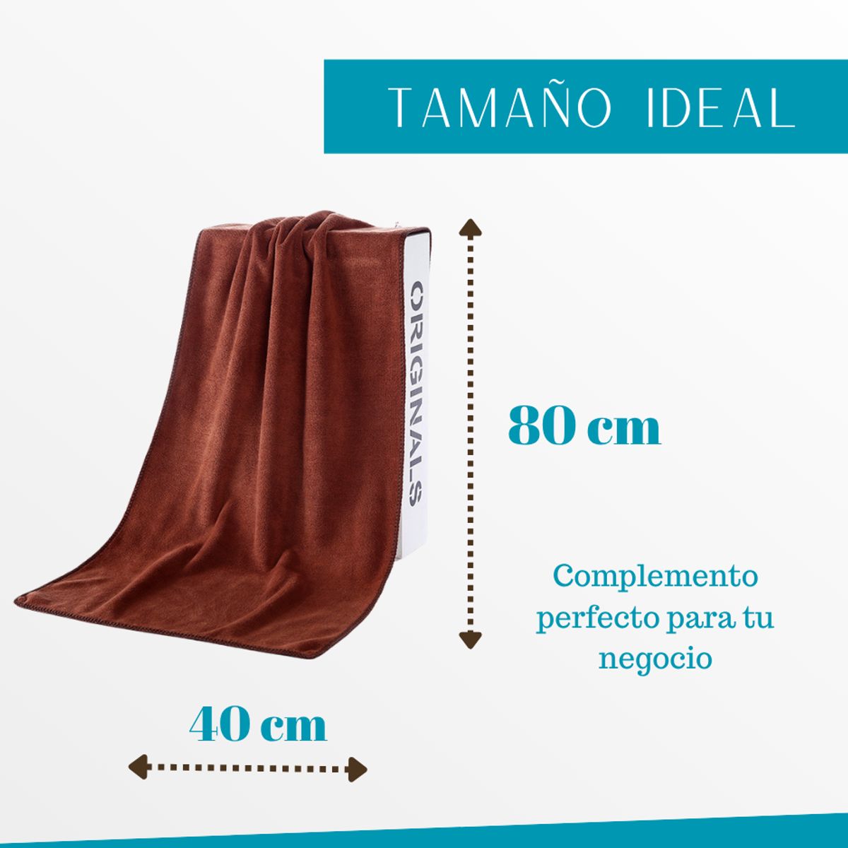 GARSIL - Pack 6 Toalla Microfibra Peluquera Hotel Barberia Spa Gym Piso 40x80 cm marron