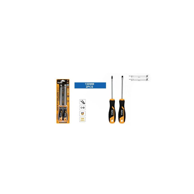 GENERICO - JUEGO DE DESTORNILLADORES 2PCS ESTRELLA Y PALETA MAGNETICA 150MM