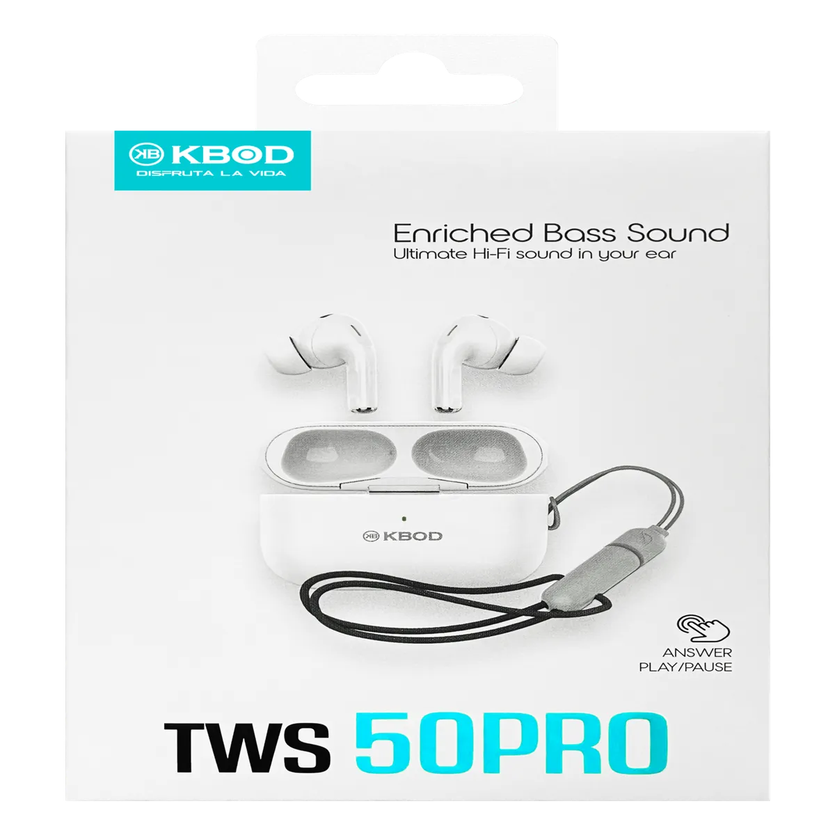KBOD - Audífonos Inalámbricos Kbod Tws 50 Pro Bluetooth V5.3 Blanco