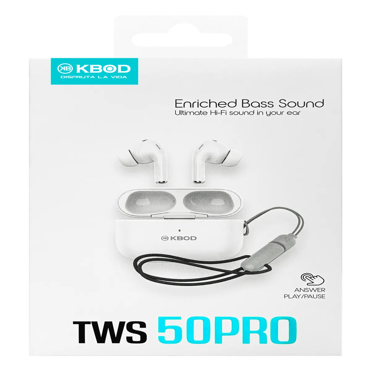 KBOD - Audífonos Inalámbricos Kbod Tws 50 Pro Bluetooth V5.3 Blanco