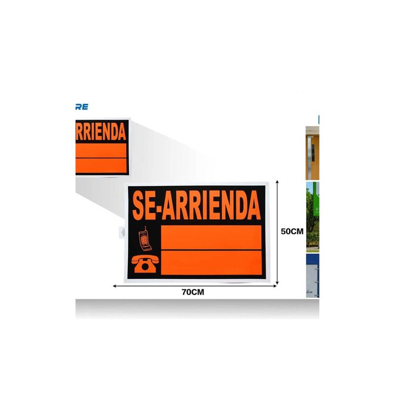 GENERICO - LETRERO DE PVC SE ARRIENDA 70X50CM