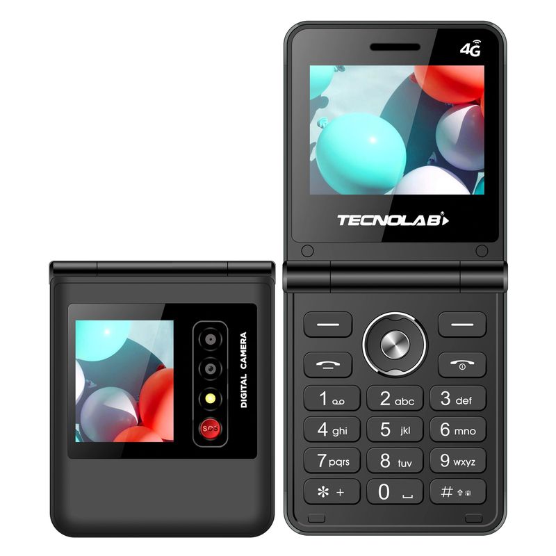 TECNOLAB - Telefono Celular Adulto Mayor 4G DualSim Almeja TL709 Negro