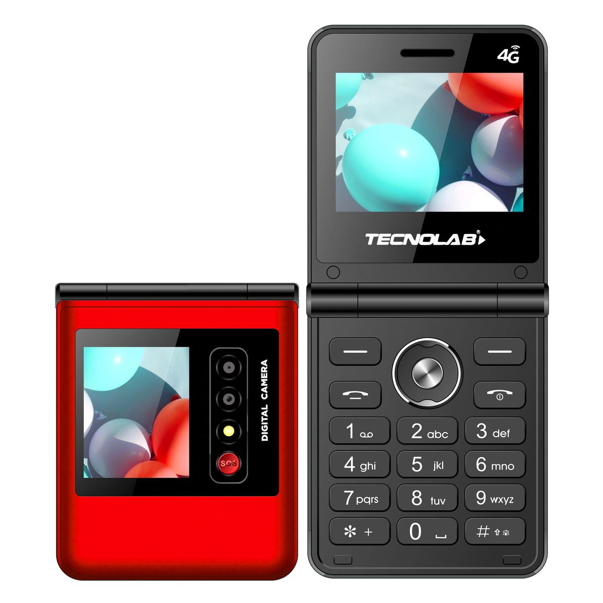 TECNOLAB - Telefono Celular Adulto Mayor 4G DualSim Almeja TL709 Rojo