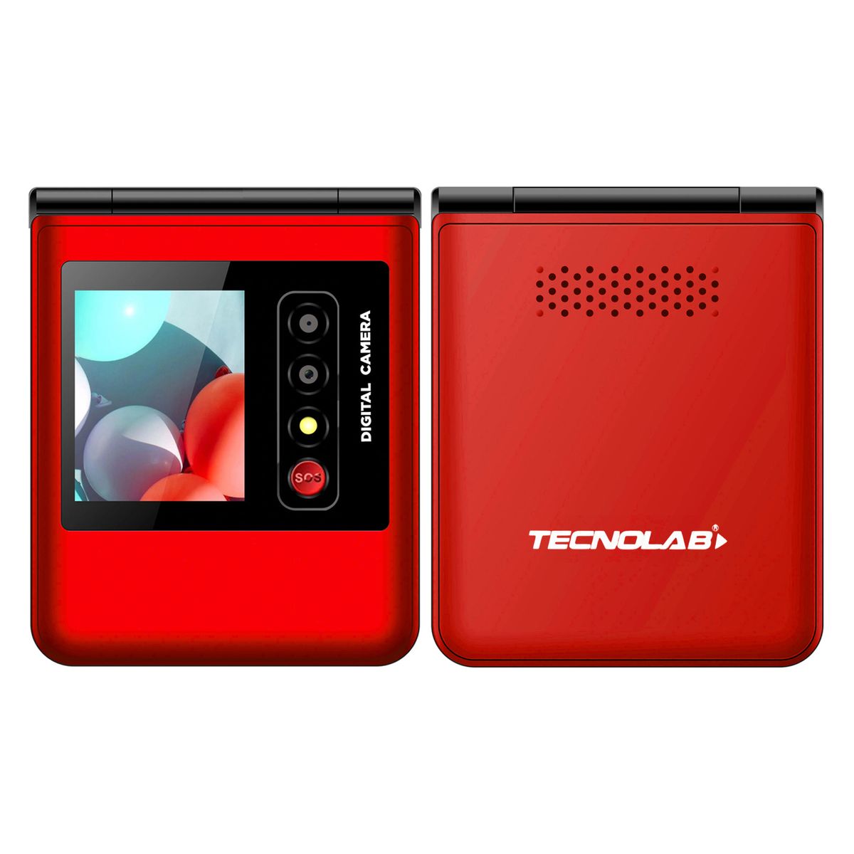 TECNOLAB - Telefono Celular Adulto Mayor 4G DualSim Almeja TL709 Rojo