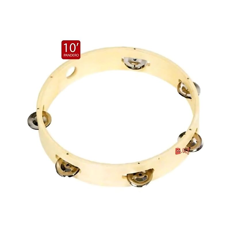 PUNTO STORE - Pandero De 10 Pulgadas Con 6 Sonajas - Ps
