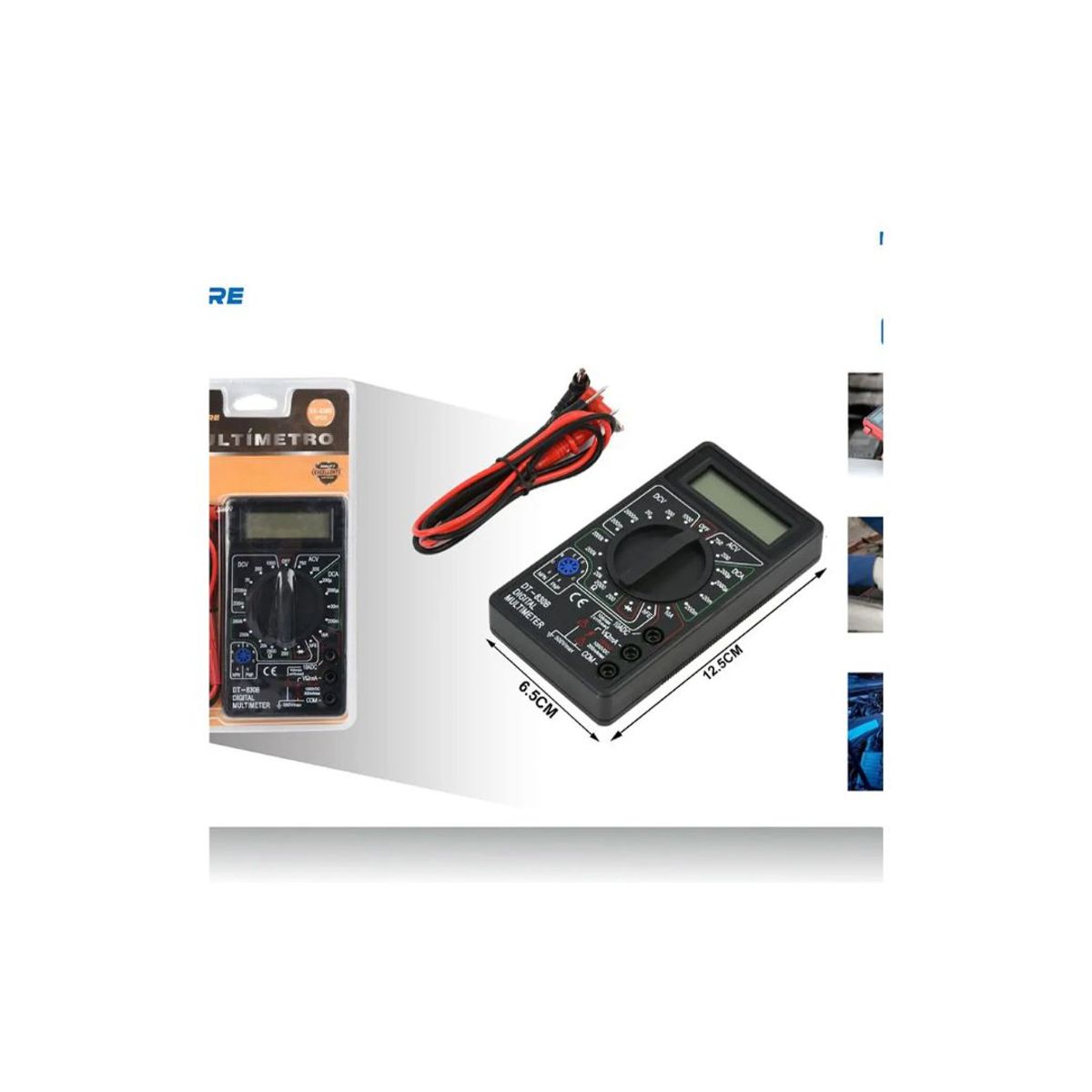 GENERICO - MULTIMETRO NEGRO DE 12X6CM