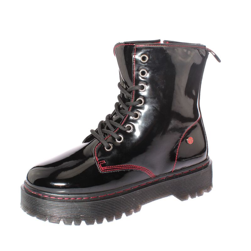 SOLLU - Botin Para Mujer Color Negro/Rojo