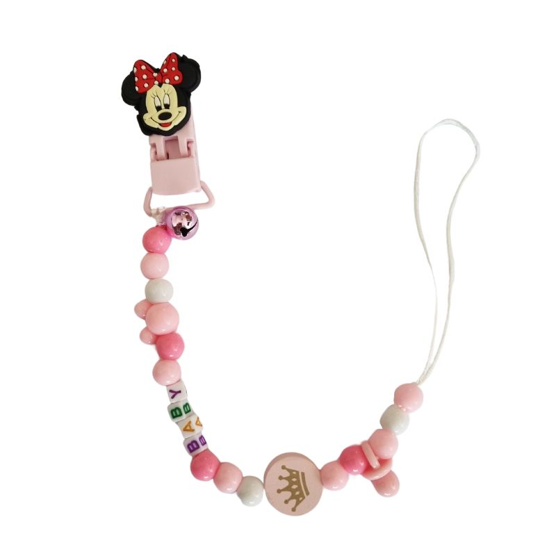 GENERICO - Sujeta Chupete Clip Porta Chupete de Cuentas para Bebe