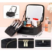 COSMETIQUERO CON ESPEJO Y LUZ LED Y ORGANIZADOR