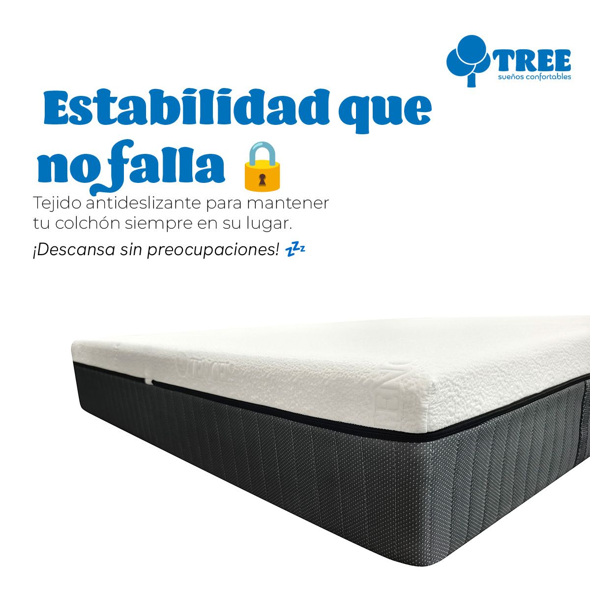 GENERICO - Colchón Tree Resortes Pocket 2 Plazas 190x150x26 Cm