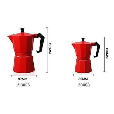 Imagen 2 del producto Cafetera Italiana 6 Tazas Café Moka Express 6 Tazas Rojo