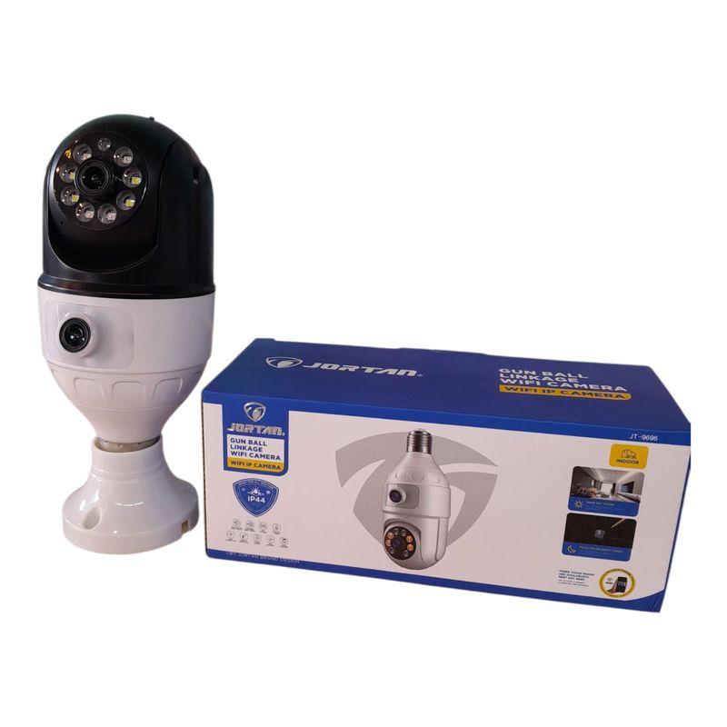 GENERICO - Camara de seguridad WIFI con doble lente tipo ampolleta