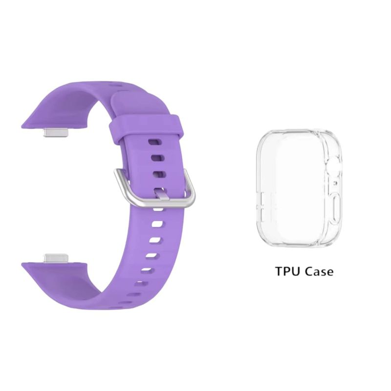 GENERICO - Pack Correa+funda Compatible Smartwatch Huawei Fit 3 lila