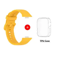 GENERICO - Pack Correa+funda Compatible Smartwatch Huawei Fit 3 amarilla