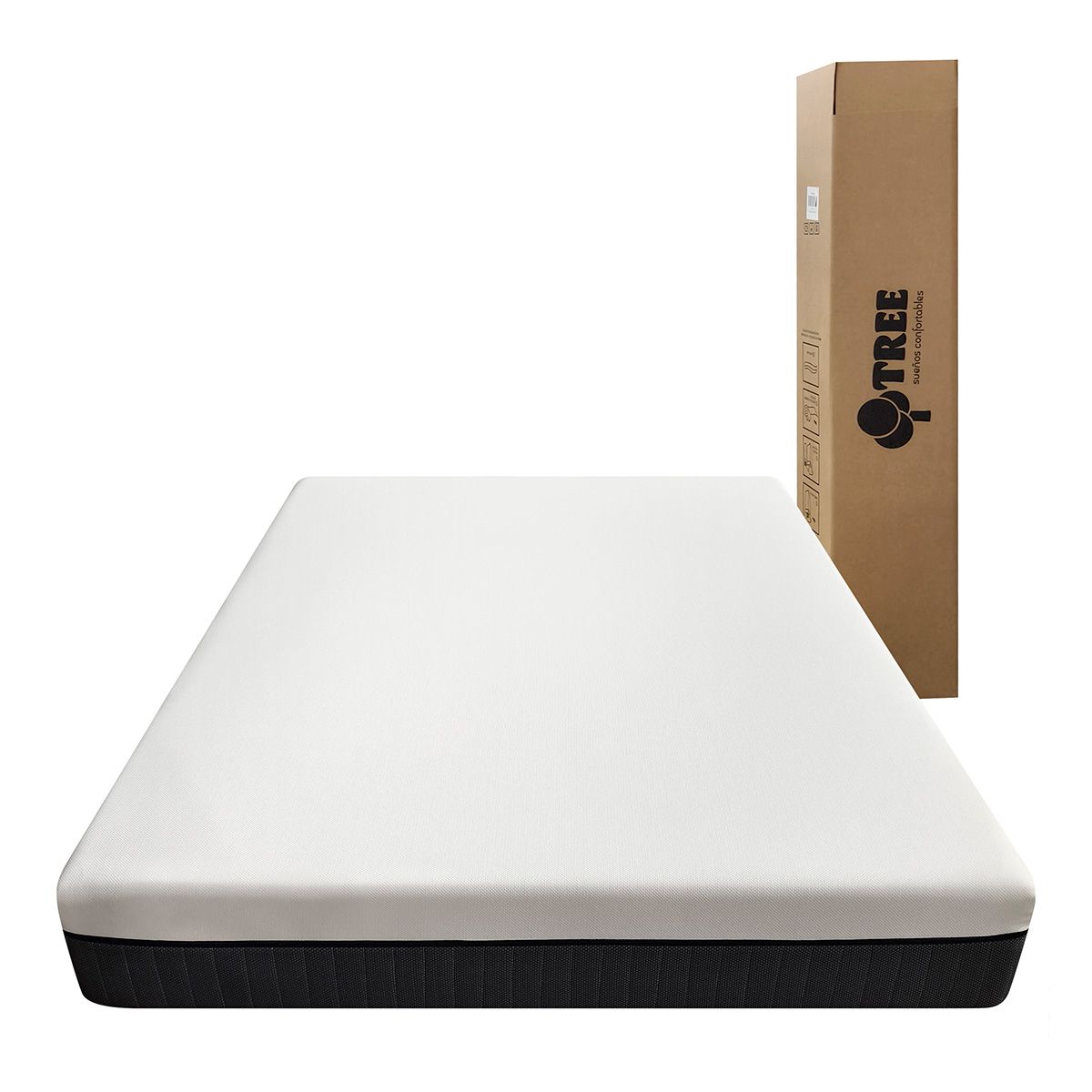 GENERICO - Colchón Tree Resorte Pocket 2 Plazas 190x150x24 Cm