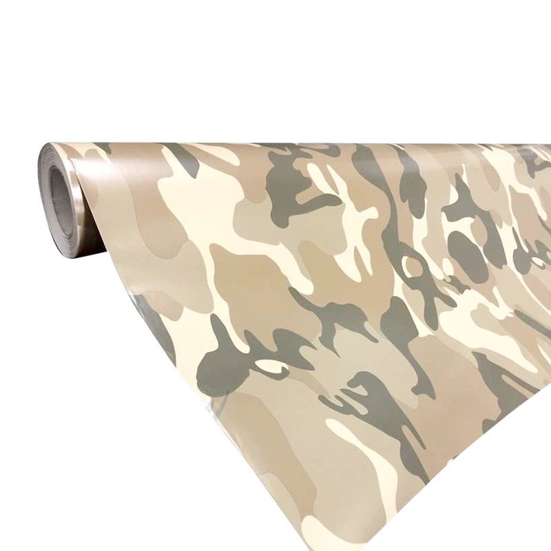 GENERICO - Papel Vinilo MILITAR DESIERTO Adhesivo Universal Karvas