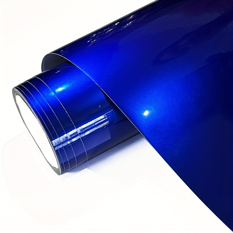GENERICO - Papel Vinilo Electro Metalico AZUL Brillante Adhesivo Karvas